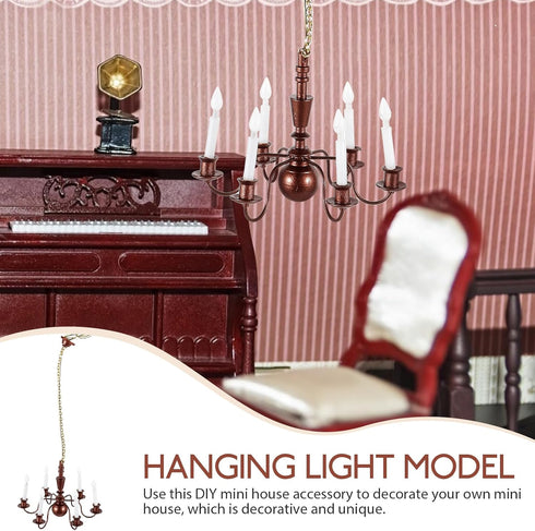 Mini Chandelier Ceiling Light for Dollhouse - GANAZONO Decorative Lamp