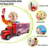JODUDLR 3-4 Set 12-in-1 3-7,Red Toddler Toys for Year Old Boys,Large Transport Cars Carrier Truck Toys with Vehicles