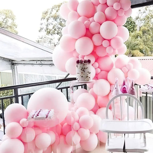 PartyWoo 100 pcs Light Pink Balloons, 10 Inch Pastel Baby Pale Pink Latex Helium for Baby Shower, Wedding, Birthday