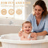 EverKiddo 0-36 Baby Bathtub, Baby Bath Tub with Thermometer & Soft Cushion, Collapsible Infant Bathtub for Newborn
