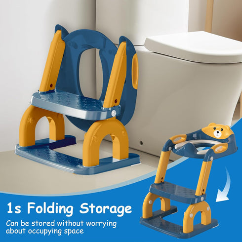 kimitimi 2-in-1 Potty Training Seat with Step Stool for Toddlers - Upgrade Toilet Seat Toilet Ladder for Kids Children