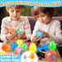 12 Pack 3.4" Jumbo Filled Easter Eggs with Toys Magic Bean Cubes, Fidget Puzzle Toy Brain Teaser Easter Basket Stuffer