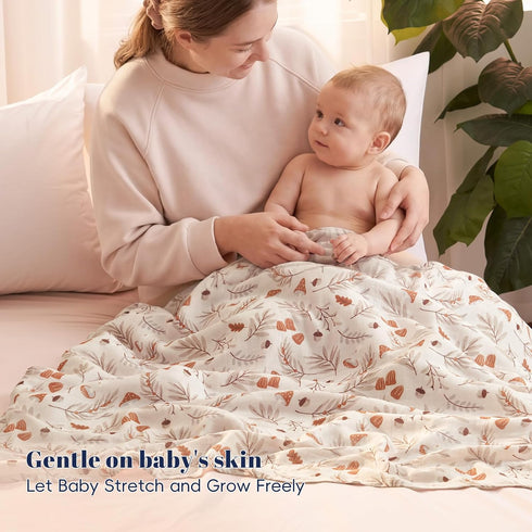 4 Pack 47x 47 Inches, PHF Muslin Swaddle Blankets for Newborn, Organic Soft Breathable Receiving Blankets, Large