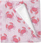 Cstdyfrv Watercolor Crab Striped Baby Blankets for Boys Girls Pink Crabs Sea Ocean
