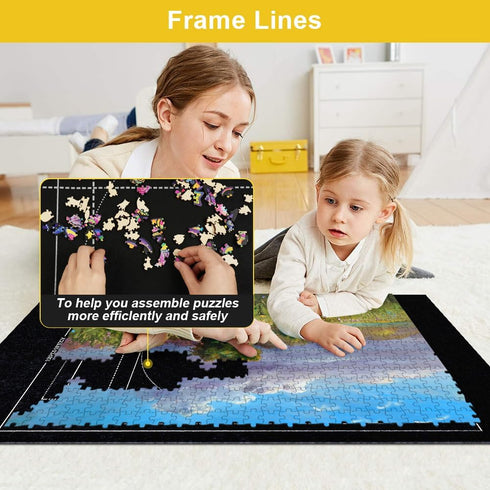 Ainiv 1500 46" 26" Jigsaw Puzzle Mat Roll Up Pieces, x Portable Felt Puzzles Board with Travel Storage Bag, Jigsaw