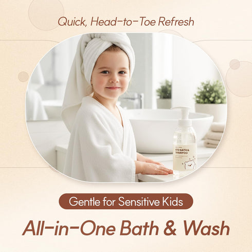 300 ml TAGA ATO Baby Bath & Shampoo Mild Tear-Free Cleanser for Newborn & Sensitive Baby Skin - Ceramide & Vitamin Rich