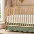 Brandream Scallop Edge Cotton Crib Skirt Toddler Bedskirt Baby Nursery Crib Bed Skirt Boho Bohemian Neutral Solid Color