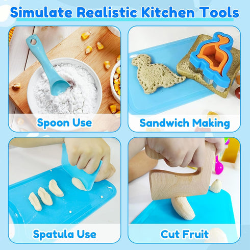 OLRMA 20PCS Set Sets 3 4 5 6 7 8 9 10 Kids Knife for Real Cooking, Child-Friendly Plastic Toddler Kitchen Tools