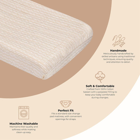 100% 16" 32", Crane Baby Changing Pad Cover, Cotton Sateen Exterior Change Pad Cover, Neutral Dot, x Fitted Changing