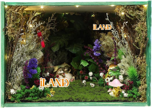 iLAND Large Wooden Display Box for Collectibles, Diorama Case, Quick-build Unfinished 15.7“ x 11” x 11“