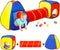 Kids Play Tent with Ball Pit, Crawl Tunnel, and Castle Tent, Pop Up Playhouse for Boys and Girls Indoor and Outdoor