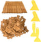 Cayway 300 PCS Mini Red Roof Tiles Set, Red Miniature Tiles with Scraper for Dollhouse Fake Tiles DIY Landscape
