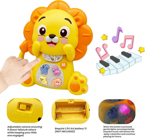 PYYCZA 1 1-3, 1 Musical Toys for Year Old Boys and Girls, Baby Light Up Piano Keyboard Musical Toys for Toddlers Early