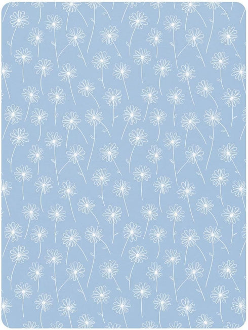 miaozhen 1 Pack 52x28 Cotton Baby Crib Sheets Soft White Daisy Flower Blue Toddler Bed Cover for Nursery para cunas de