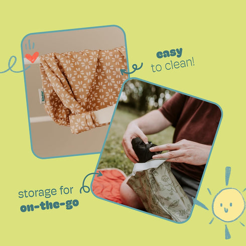 Set 2 Kinder of Water Resistant Wet Bags for Storing Laundry or Cloth Diapers Travel Size Wet Bag Daycare Beach Pool