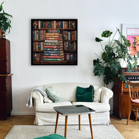 PICKFORU 1000 Vintage Book Puzzles for Adults Pieces, Bookshelf Wildflower Pages Jigsaw Puzzle, Retro Library Aesthetic