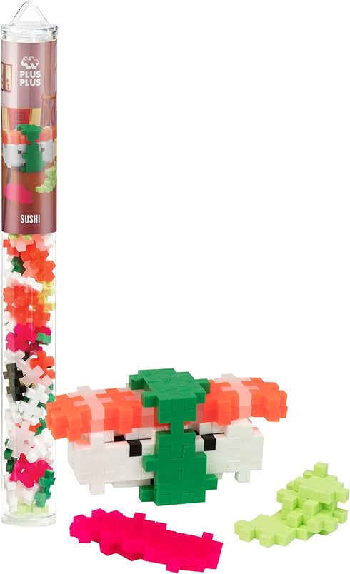 Plus Plus 3D Food Building Block Set, Fun STEM Toys for Kids, 70 Interlocking Pieces - Sushi Mini Maker