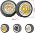 4PCS/Set 64mm Rubber Tires & Plating Plastic Wheels Rims for 1/10 RC On-Road Touring Car Racing (Gold, Offset 9mm)