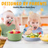 9 Set Teenyyou Pcs Porcelain Kids Plates and Bowls Feeding with Suction, Ceramic Baby Toddler Divided Plates Silicone