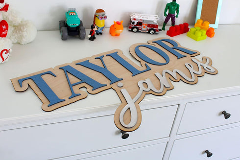 MYETCHEY 3D Large Wood Nursery Sign | Nursery name sign for Kids | Custom Wood Name Sign | Wood Baby Name Sign (Pink)