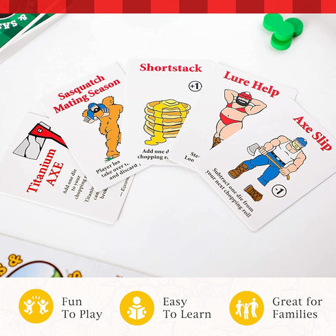 Prolific Games Flapjacks & Sasquatches, Upgraded 2nd Edition Family Card & Dice Game for 2-8 Players