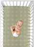 Sweet Jojo Designs Sage Green Boho Mudcloth Boy or Girl Fitted Crib Sheet Baby or Toddler Bed Nursery - White Bohemian