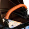Baby Stroller Leather Armrest Handle Cover, Brown Compatible with Mima Xari Stroller, Protective Bumper Sleeve