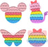 BlueMelon Online Store BlueMelon 4-Pack Pop It Fidget Toy Set Includes Butterfly, Mouse, Kitty Cat