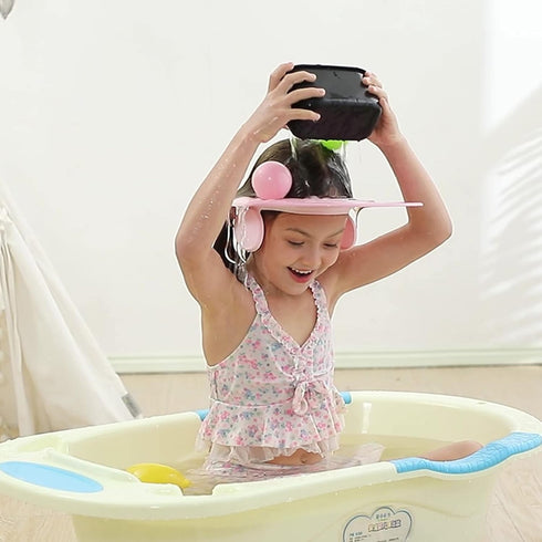 Baby shower cap shampoo visor shield hat kids bath Washing Hair rinser Prevents Water from Pooling in Face