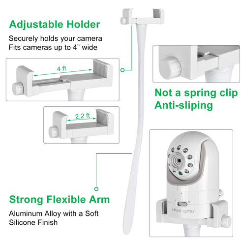 Baby Monitor Mount Camera Shelf for Infant Optics DXR 8 & DXR-8 Pro, Universal Holder for Crib or Furniture