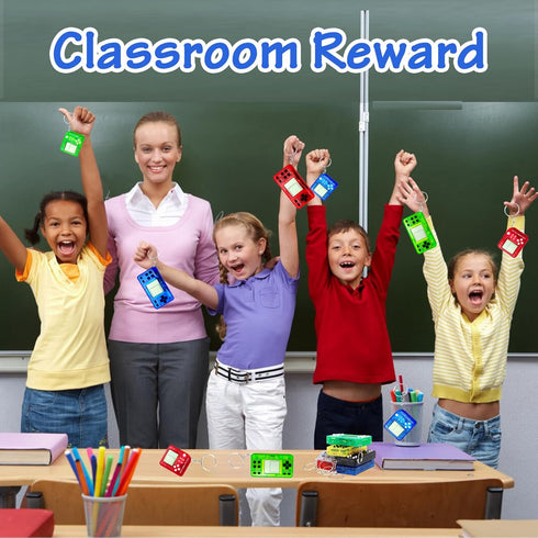 15Pcs Arcade Video Game Party Favors for Kids, Keychain Supplies for Birthday Gifts and Classroom Prizes