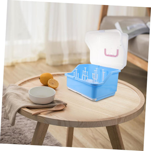 Kisangel Portable Bottle Drying Box with Capacity Practical Tableware Storage Organizer Durable Material for Milk