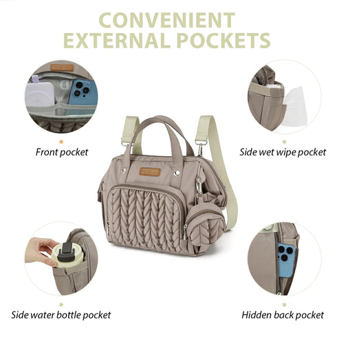 Backpack, FHELAD Small Diaper Bag Toddler Diaper Bags Waterproof Multi-Function Newborn Baby Stylish Mini Tote