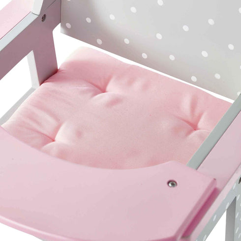 Doll High Chair for Baby Dolls - Olivia's Little World Wooden Play Furniture for 16" to 18" Dolls