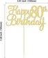 Gyufise 1Pc Gold Happy 80th Birthday Cake Topper, Glitter Cheers to 80 Years Old Cake Decorations