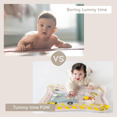 Tummy Tummy Tummy Taf Toys Time Water Mat for Babies - Stimulating Baby Water Play mat, Time Sensory Mat with Floating