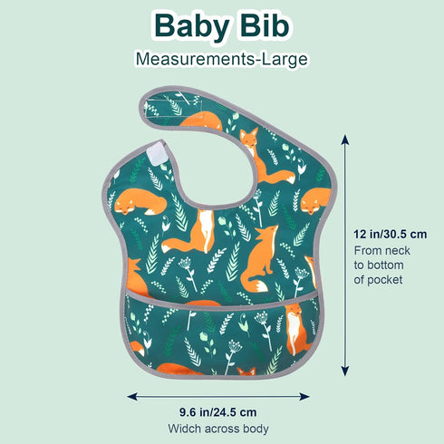 Accmor Waterproof Baby Feeding Bibs - Mess Proof Apron Smock for Toddlers