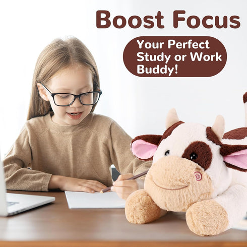22 Inch 4.5 (22" 4.5 lbs gnomantic Cow Weighted Stuffed Animals - Pounds Weighted Plushies Cow Stuffed Animals - Big