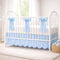 Hahafelt Blue Scalloped Crib Bed Skirt with 6 Large Bow, 28" x 52"