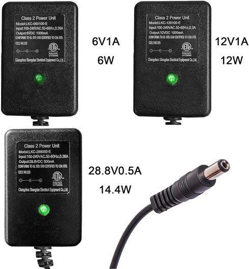 6/12/24 Volt Battery Charger for Kids Ride On Toys,for Best Choice,Kidzone Bumper (6V1A-R)