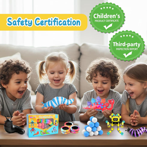 6 Pack 5-7-8-12 Fidget Toys Bulk for Kids & Adults,Sensory Travel Must Have,Autism Anxiety Stress Calm Down Must