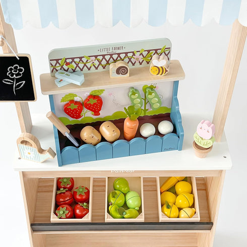 Set 3+, PairPear Montessori Wooden Vegetable Matching Toy Play Food Garden for Toddlers Preschool Learning Sorting