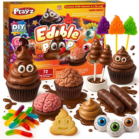 Playz Edible Poo Chocolate & Candy Making Science Kit for Kids Ages