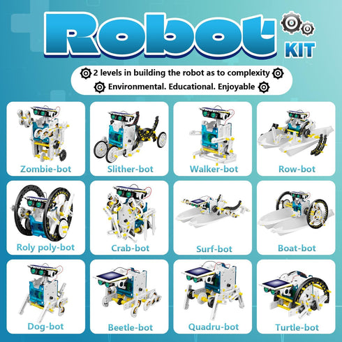 13-in-1 8 9 10 11 12 8-12, Dioju Solar Robot Toys for Ages Year Old Boys Girls, STEM Science Kits for Kids Age Building
