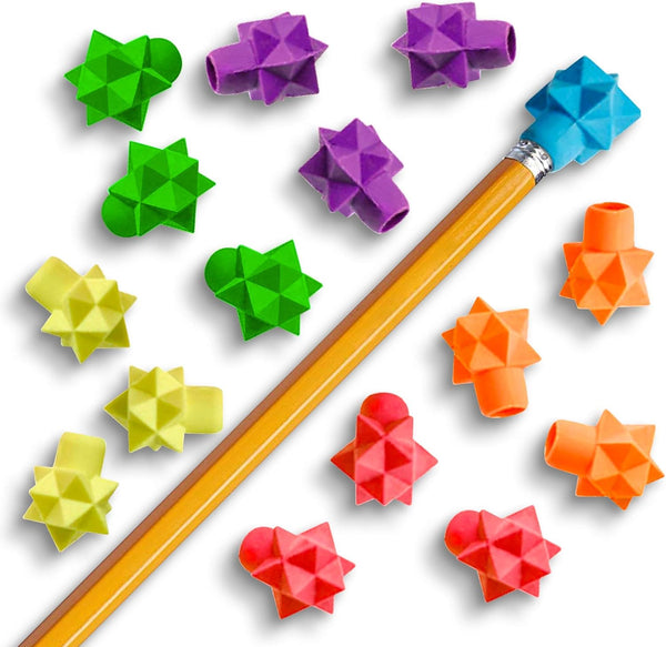 ArtCreativity Star Pencil Top Erasers for Kids - 48 Pcs Colorful Eraser Caps for Classroom Prizes, Teacher Rewards,