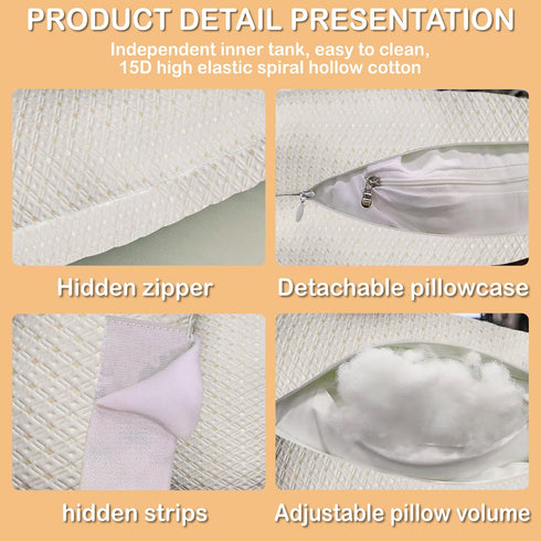 Oskeray Pregnancy Pillow for Pregnant Women, Soft Maternity Pillow with Detachable & Adjustable, Pillow with Pillow
