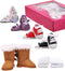 18 Inch Doll Shoes Set Compatible with American Doll, Snow Doll Boots, Canvas Sneakers, 7 Pairs with Gift Box