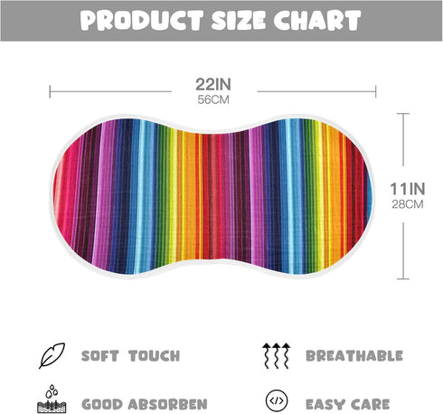 Set 1, 11 x22 Inch Kigai Mexican Serape Stripes Colorful Muslin Baby Burp Cloths, Large Absorbent Cotton Muslin Burp