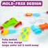 6 Pack Tub Works Tools Mold Free Bath Toys, | Sealed, No Hole Bath Toys Design Keeps Moisture Out | Soft, Squeezable