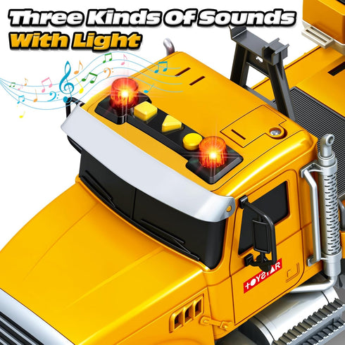 3 4 5 6 7 8 15" Bstoyder Kids Toys for Years Old Boys, Excavator Truck Toy with Lights, Sounds, Toddler Friction